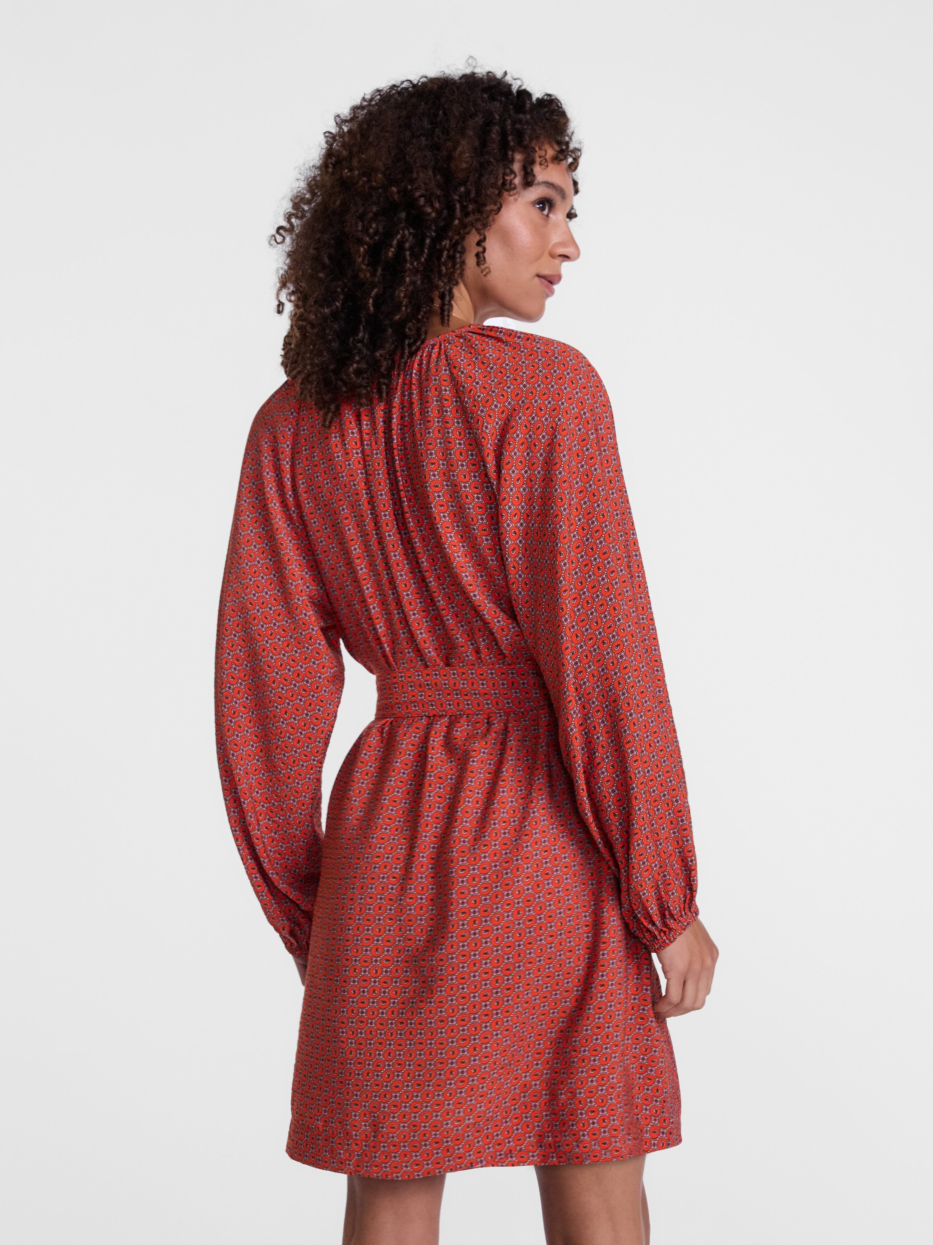 Scenario Women's and Women's Plus Mini Dress with Long Balloon Sleeves, Sizes XS-4X