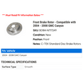 thumbnail image 2 of Front Brake Rotor - Compatible with 2004 - 2008 GMC Canyon - Centric, 2 of 2