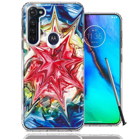 MUNDAZE For Motorola Moto G Stylus Tie Dye Abstract Design Double Layer Phone Case Cover