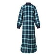 thumbnail image 5 of Metropolitan Womens Long Sleeve Flannel Nightgown Zippered Housecoats for Women - Navy, Medium, 5 of 6