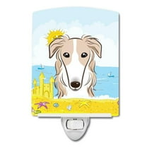 Caroline's Treasures BB2096CNL Borzoi Summer Beach Ceramic Night Light, 6x4x3", multicolor