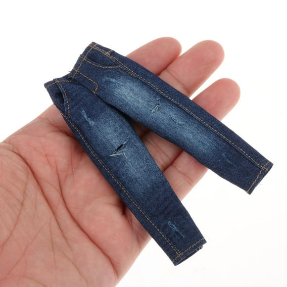 Jeans para muñecas perfecl 1/12 trajes ropa juguetes decoración accesorios Agujero azul