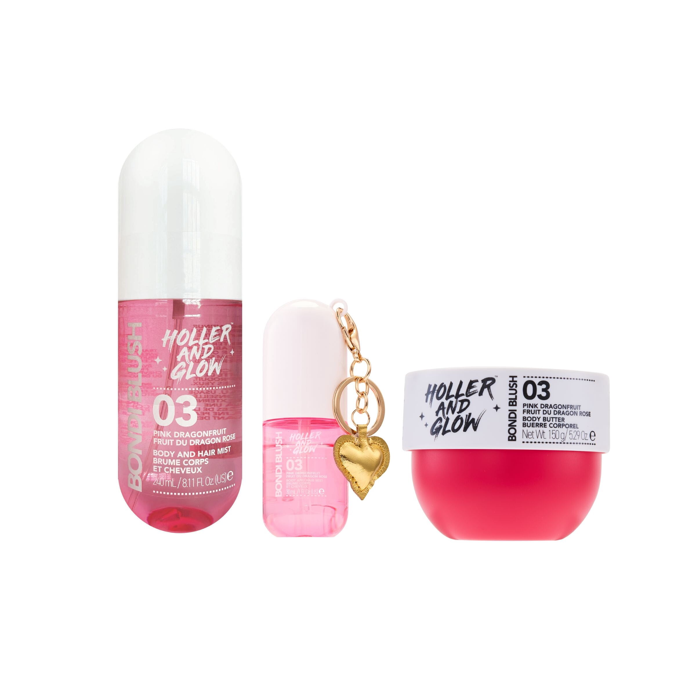 Holler and Glow Limited Edition Scent from Bondi Body and Hair Mist & Body Butter Set, 3 Piece Set