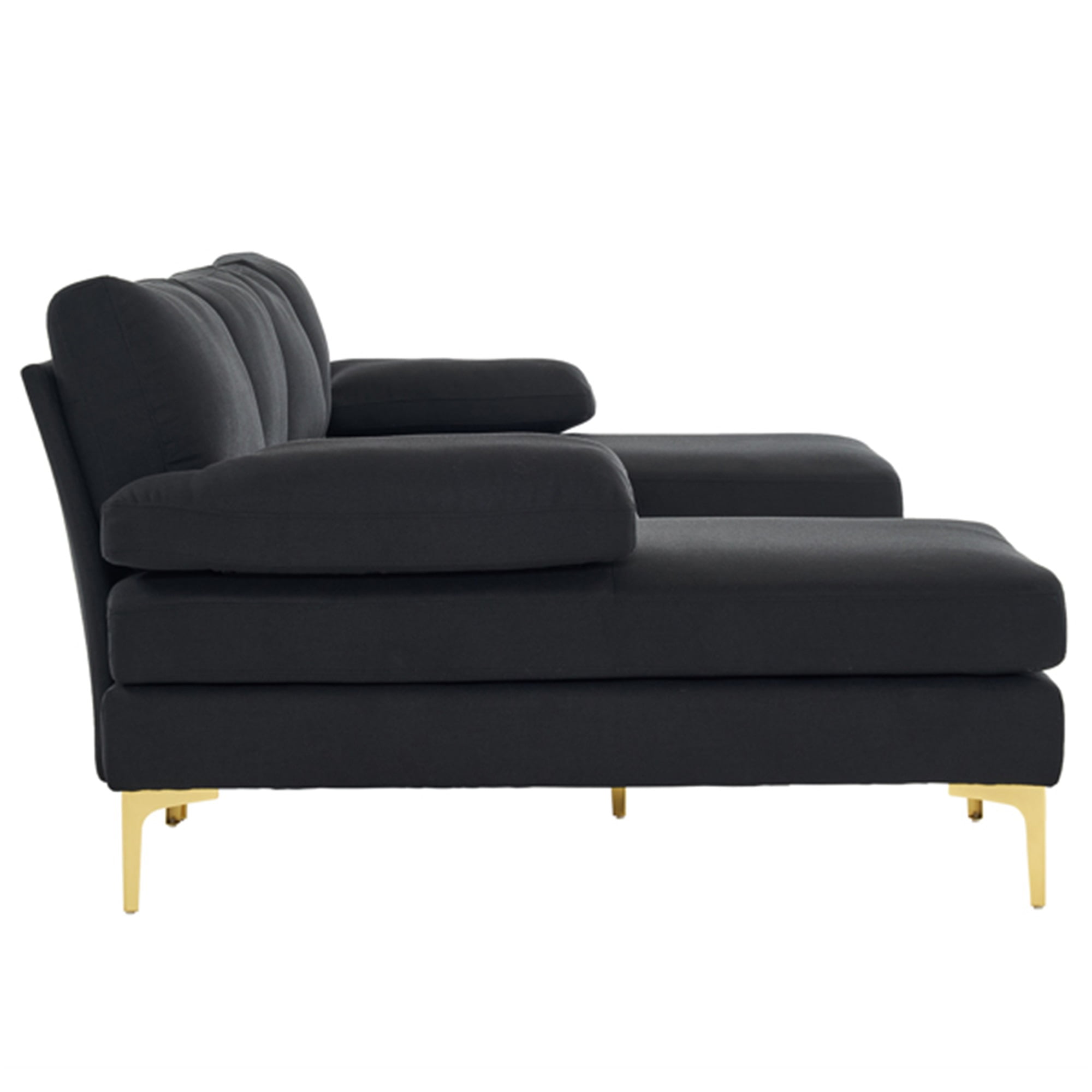 YYAo Reversible Modular Sectional Sofa Bed, Couch with Large Chaise U-Shape Modular for Small Space Apartment, Living Room, Black YYAo Reversible Modular Sectional Sofa Bed, Couch with Large Chaise U-Shape Modular for Small Space Apartment, Living Room, Black