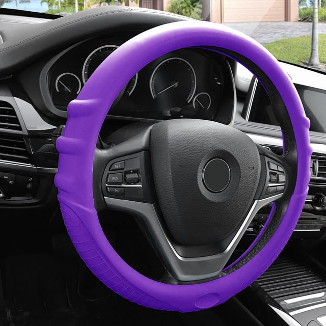 FH Group , Couvercle de Volant en Silicone avec Marques de Prise, Design Violet pour Auto