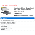 thumbnail image 2 of Brake Master Cylinder - Compatible with 2011 - 2015 Jeep Grand Cherokee 2012 2013 2014, 2 of 2