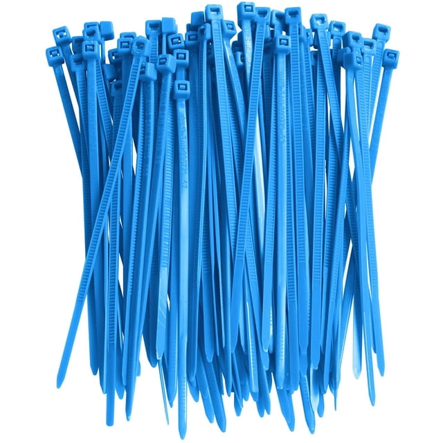 the Season Essentials Ensemble de Fermetures Éclair Multi-Usages & Sangles à Scratch, 100 Pcs - 4 Po Bleu