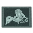 thumbnail image 2 of Mermaid Cutting Board, Retro Art Illustration of a Girl Brushing Hair and Border Celtic Patterns, Decorative Tempered Glass Cutting and Serving Board, Large Size, Brown White, by Ambesonne, 2 of 5