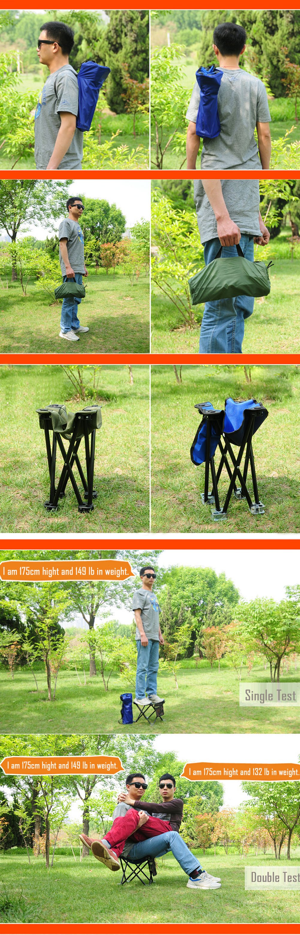 [BLUE] Durable Portable Camping/Fishing/Outdoor Folding Chair with Pocket??Small - image 2 of 2