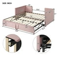 thumbnail image 3 of Harper & Bright Designs Upholstered Daybed with Pop up Trundle, Wooden Twin Daybed Frame with Extendable Trundle, Tufted Sofa Bed Daybed, Pink, 3 of 12