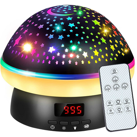 

JUSTUP Star Projector Night Light for Kids Room with Remote Control for Girls Boys Room Decor --- Black