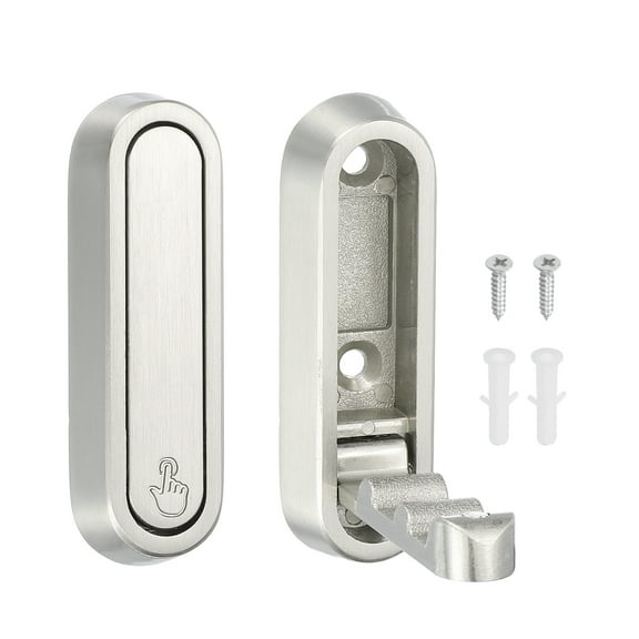 Uxcell 2 Pack Folding Coat Hooks, 2.87" Heavy Duty Foldable Wall Hooks Round Wall Mounted Towel Hook Space-Saving for Bathroom Kitchen Entryway Closet, Brushed Nickel