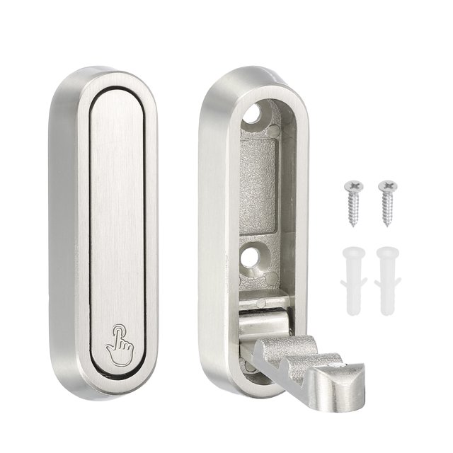 Uxcell 2 Paquete de Ganchos de Abrigo Plegables, Ganchos de Pared Plegables de 2.87" de Alta Resistencia, Ahorra Espacio para Baño, Cocina, Entrada, Armario, Níquel Cepillado