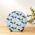 thumbnail image 6 of Wukai Dachshund Dog Puppy Print Decorative Plate for Display,Bone China Decorative Plate, Ceramic Dinner Plate with Stand, Vertical Ceramic Plate-6in, 6 of 6
