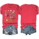 thumbnail image 4 of Blusas de Verano de las Mujeres Flor Impresa Cuello Redondo Manga Corta Superior, Verano Superior de las Mujeres, 4 of 4
