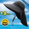 thumbnail image 4 of UPF 50+ Sun Protection Hat for Men Women, Wide Brim Outdoor Beach Fishing Cap with Neck Flap, Breathable Mesh, Windproof, 4 of 7