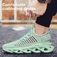 thumbnail image 3 of Zapatos para caminar transpirables sin cordones para hombre, zapatillas de deporte informales ultraligeras y a la moda para gimnasio, color verde, 3 of 6