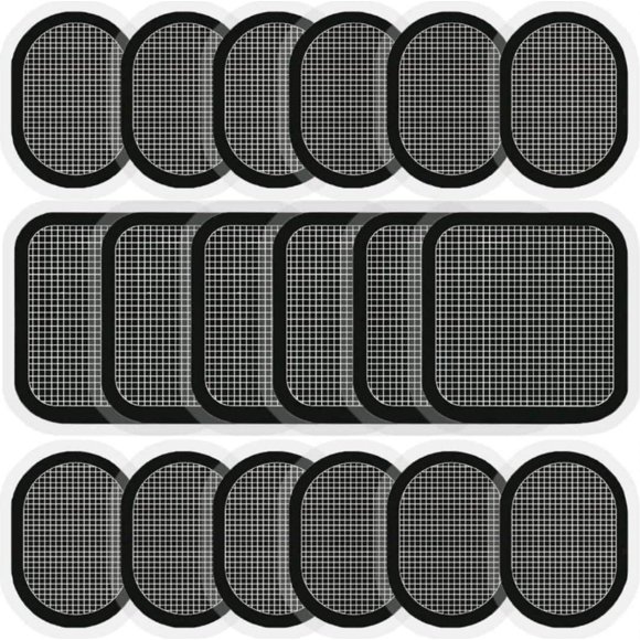 Replacement Gel Pads for All Abdominal Belts, 6 Sets (18 Gel Pads) Black
