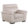 thumbnail image 5 of EK081 Light Gray Color With Italian Leather Chair and wooden legs, 5 of 5