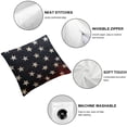 thumbnail image 6 of Acheng Set of 2 Soft Chenille Decorative Patriotic Throw Pillow Cover Case Geometric Stars July 4th Accent Square Cushion Cover Case Sham for Couch Sofa Bed Car 22x22in, 6 of 7
