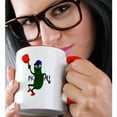 thumbnail image 2 of 3dRose, Funny Pickleball Pickle with Blue Hat and Paddle, 15oz Two-Tone Red Mug, 2 of 7
