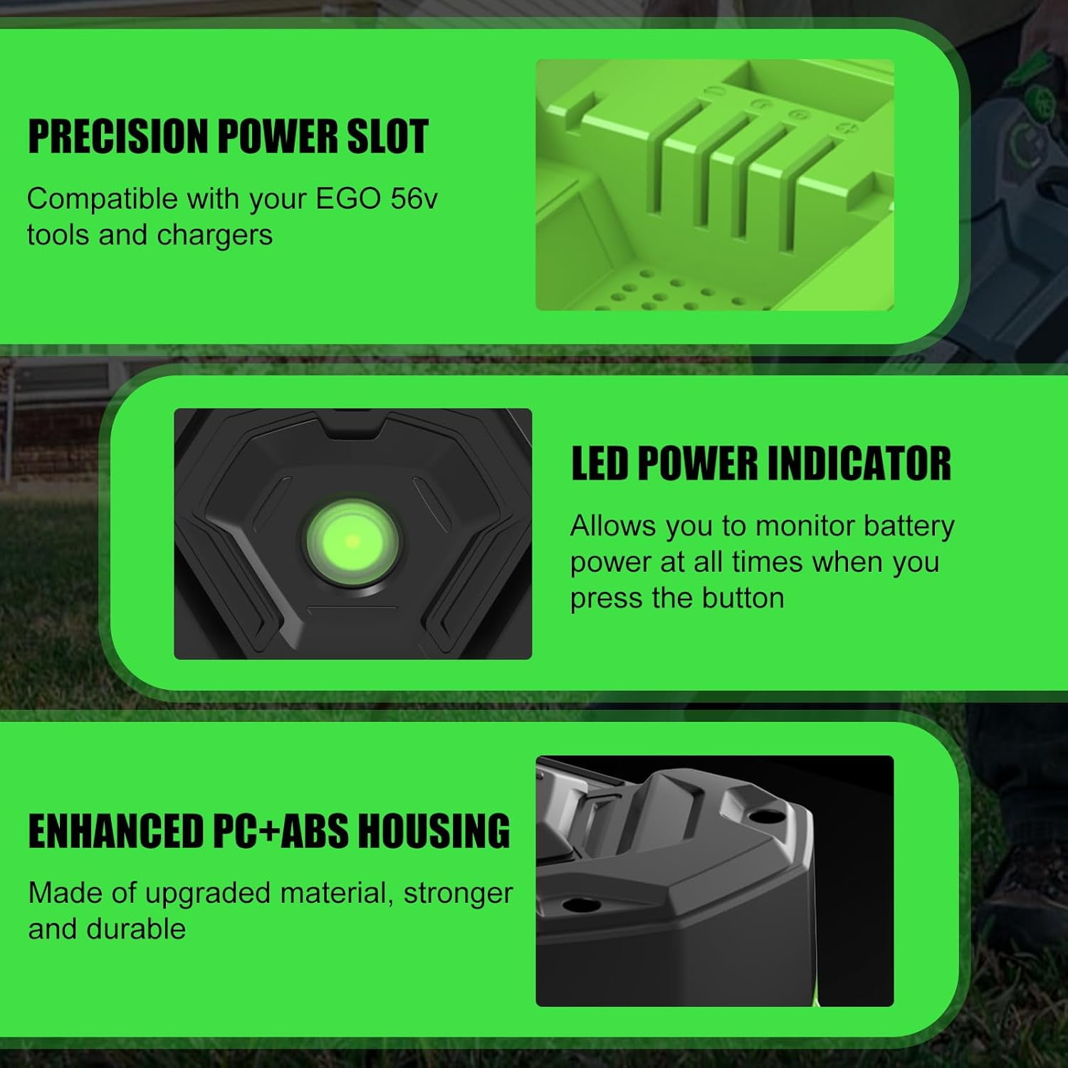 56V 7.5Ah Replacement for EGO Battery 56V Compatible with EGO 56 Volt Battery Lithium-Ion Power Tools BA1400T BA2800T BA4200T BA5600T BA3360T BA2242T Lawn Mower Leaf Blower Chainsaw