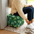thumbnail image 5 of SCRAWLGOD St. Patrick's Day Shamrock Clover White Green Stretch Ottoman Cover, Ottoman Slipcover Sofa Cover Footstool Protector Storage Ottomans Covers Furniture Protector Washable Square Slipcover, 5 of 7