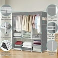thumbnail image 5 of HONEIER Portable Closet Storage Organizer Clothes Wardrobe Shoe Clothing Rack Shelf Dustproof Non-woven Fabric, Quick and Easy to Assemble, 5 of 13
