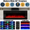 thumbnail image 5 of VANACC 2-tier Fireplace TV Stand, 70in High Gloss Entertainment Center for TVs up to 80in, White, 5 of 8