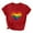 Red, variant on Printed T-Shirt for Women, Short Sleeve Round Neck Loose Fit Casual Top with Rainbow Moon Design, Soft Summer Tee