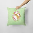 thumbnail image 2 of Italian Greyhound Green Flowers Fabric Decorative Pillow, 2 of 4
