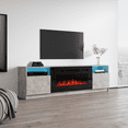 York 02 Fireplace TV Stand for TVs up to 90", Modern High Gloss 79