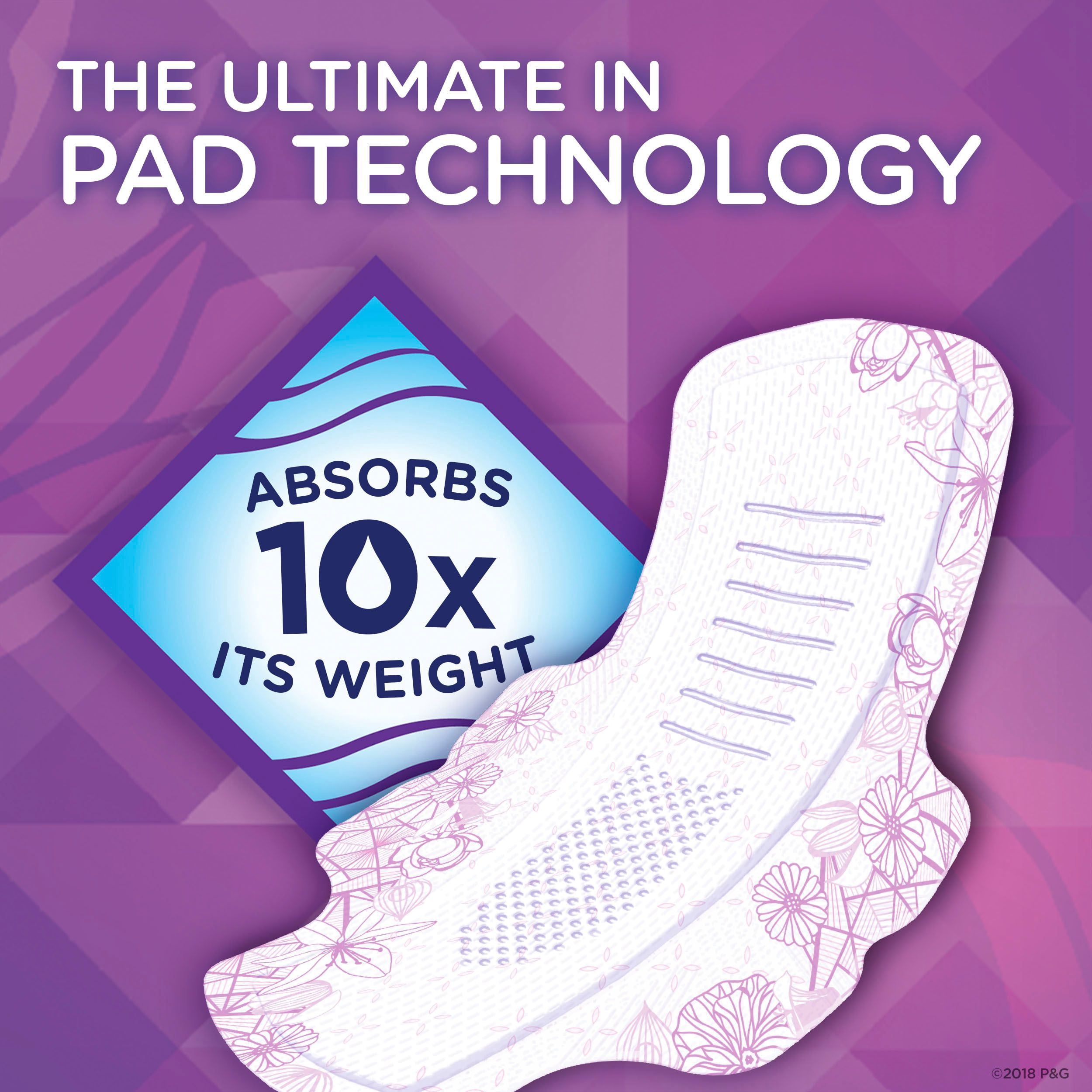 Always Radiant Extra Heavy Overnight Pads, Light Clean Scent, Size 5, 20 Ct