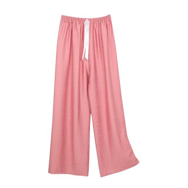 VEKDONE Pantalon Long en Lin pour Femmes Rose Vif Taille Unique