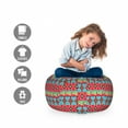 thumbnail image 2 of Ethnic Storage Toy Bag Chair, Continuous Demonstration of Colorful and Ethnic Motifs on Horizontal Strips, Stuffed Animal Organizer Washable Bag, Small Size, Multicolor, by Ambesonne, 2 of 3