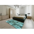 thumbnail image 5 of Ahgly Company Machine Washable Indoor Round Transitional Turquoise Green Area Rugs, 3' Round, 5 of 7