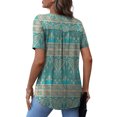 thumbnail image 4 of a.Jesdani Women's Plus Size Short Sleeve Henley Shirt V Neck Floral Blouses Tunic Tops for Women m-4x, 4 of 8