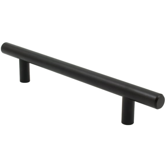Bar Cabinet Pull, 128 Millimeters, 188mm Overall Length, Matte Black by Stone Harbor Hardware