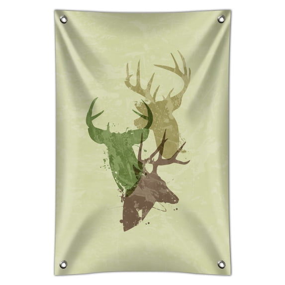 Deer Heads Trio Design Hunting Hunter Camouflage Home Business Office Sign
