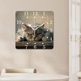 thumbnail image 4 of 10 Inch Wall Clock Battery Operated Square Clock for Office, Kitchen, Outdoor, Living Room,Gray Cats with Eyes Elegant, 4 of 4