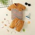 thumbnail image 2 of Boy Outfits Casual Summer Breathable Short Sleeve Shirt And Drawstring Shorts Two Piece 6 Months To 4 Years Sets Boys Clothes, 2 of 9