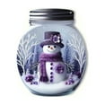 thumbnail image 2 of Hometravel Christmas Snowman Disc Pendant, Purple Snowman Round Hanging Ornament, Holiday Window Decoration for Porch, Home, Indoor Seasonal Display, 2 of 6
