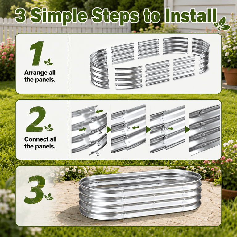 UNTIMATY 4x2x1 ft Galvanized Raised Garden Bed photo 3