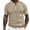 Beige, variant on Casual Men's T Shirts Solid Color Knitted Pineapple Jacquard Texture Comfortable Trendy Short Sleeve Button Open Neck Top for Everyday Wear