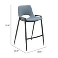 thumbnail image 6 of Zuo Modern Desi Counter Stool with Armrest, Azure Gray, 6 of 11
