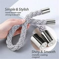thumbnail image 4 of JUNWELL 2 Pack Strong Magnetic Curtain Tiebacks Upgrade Nordic Simple Style Drape Tie Backs Double Color Weave Rope Knot Decorative Curtain Holdbacks for Home & Office Window Drapery, 4 of 5