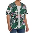 thumbnail image 2 of Pofeuu Tropical Leaves Print Mens Casual Short Sleeve Shirts Beach Summer Spread Collar Pocket Tops Men's Casual Short-sleeved Shirt-Large, 2 of 5