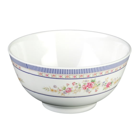 Excellante Rose melamine dinnerware collection 39 oz, 7" rice bowl, comes in dozen