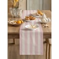 thumbnail image 3 of Pink Striped Table Runner 70 Inches Long,Retro Minimalism Classic Stripes Lines Cotton Linen Table Runners Dresser Scarves,Fabric Tabletop Scarf Furniture Cover for Home Dinner Party 13"x70", 3 of 9
