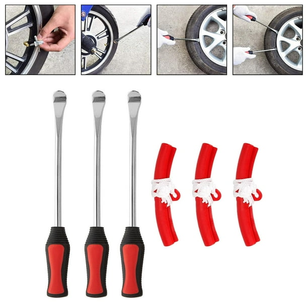 Palanca para neumáticos de bicicleta, juego de palanca para llantas de bicicleta, multifunción, portátil, Premium, profesional, de alto rendimiento, 3 Rojo